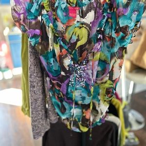 Colorful top with sequins